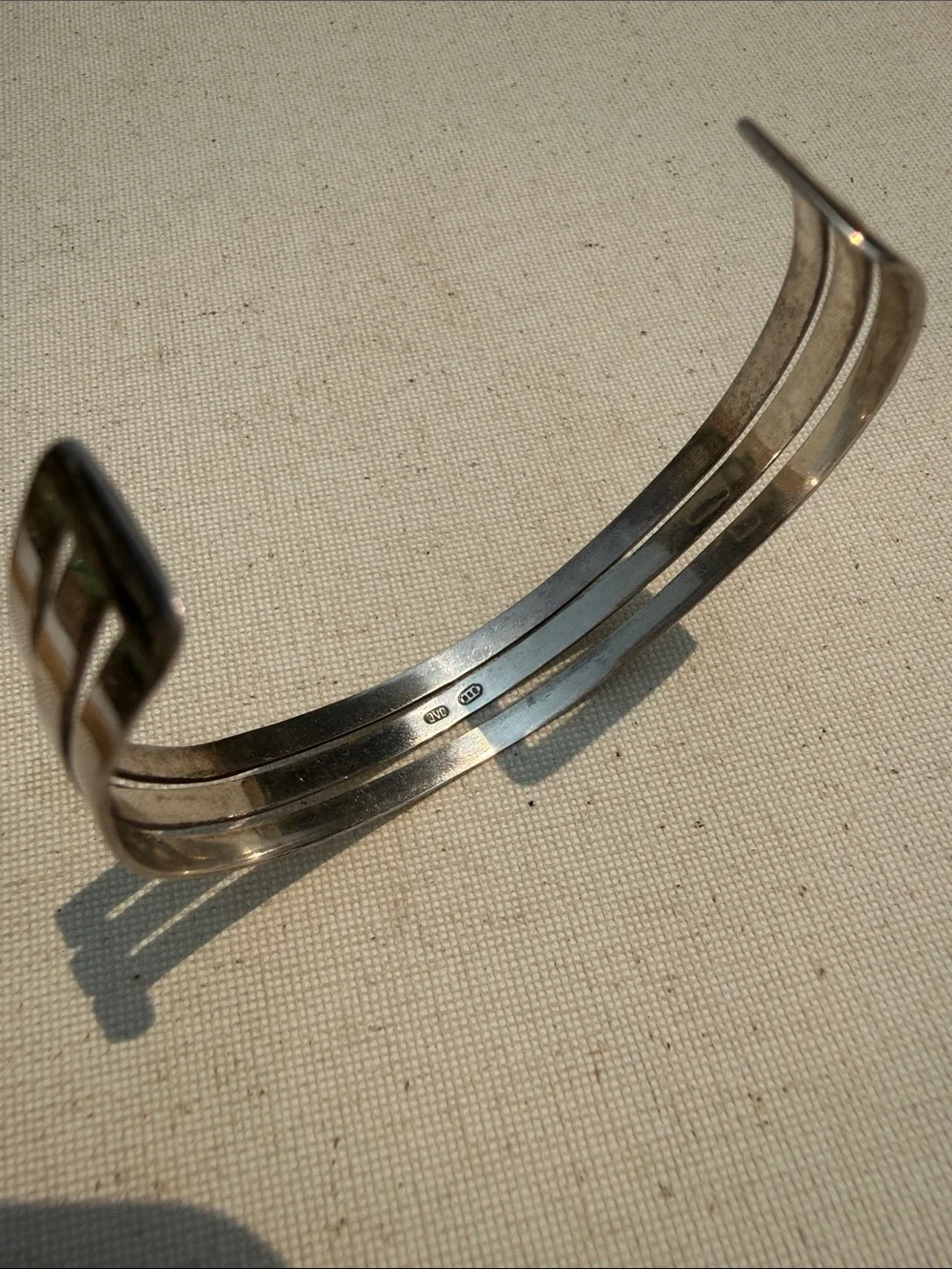 Sterling Silver 950 JVC Multi-Strip Cuff Bracelet